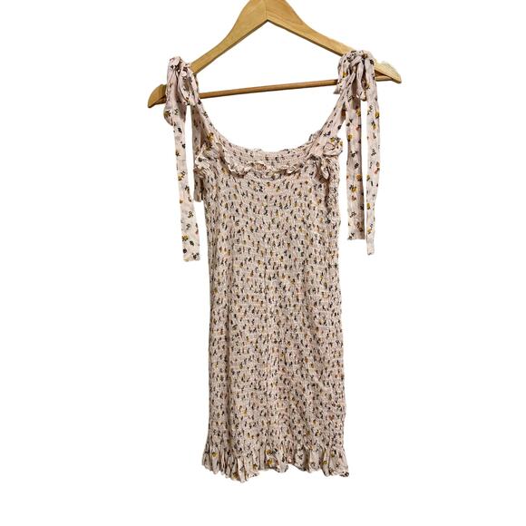 Intimately Free People Bella Smocked slip dress in light pink floral size‎ xs - Picture 6 of 6